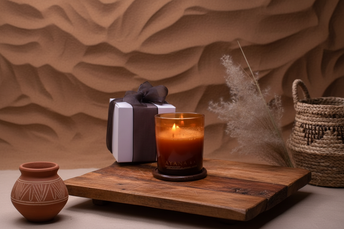 Bougie parfumé artisanale et végétale Ayana et A, savoir faire de "Mon petit crush parfumé"